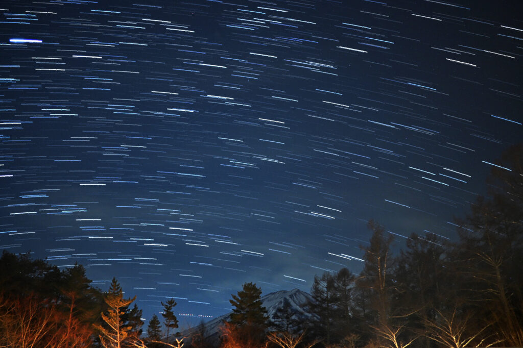 富士山とスタートレイル