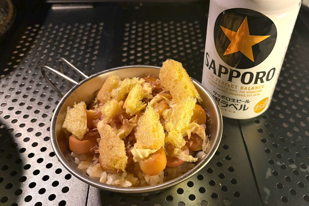 燻製ジャンク丼
使い捨て鍋で燻製